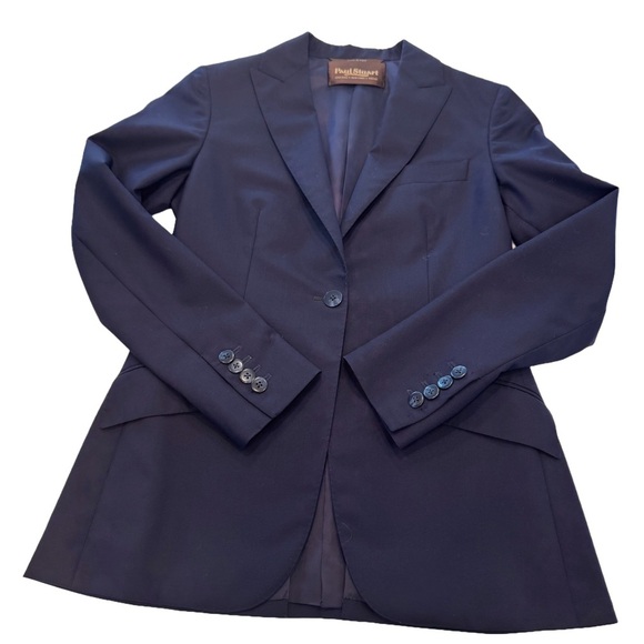 PAUL STUART Women’s Navy Blue Blazer / Jacket 100% Wool Super 120 S Size 2 NEW - Picture 1 of 15